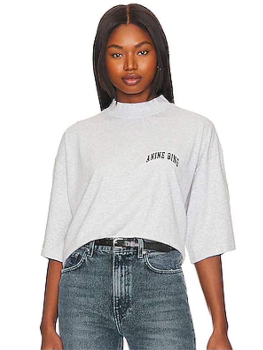 Anine Bing Palmer mock neck tshirt
